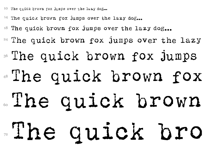 Olivetti Type 2 font waterfall